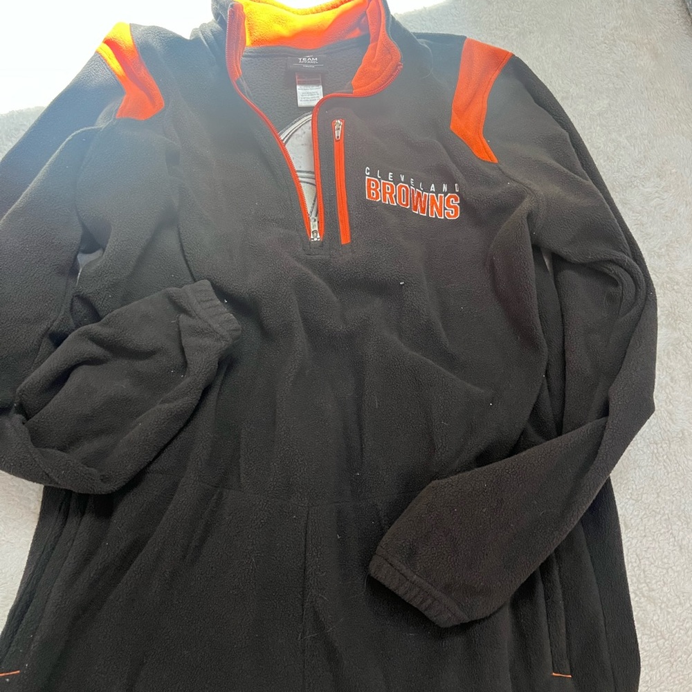 NFL Team Apparel Cleveland Browns Youth Brown and Orange Pullover